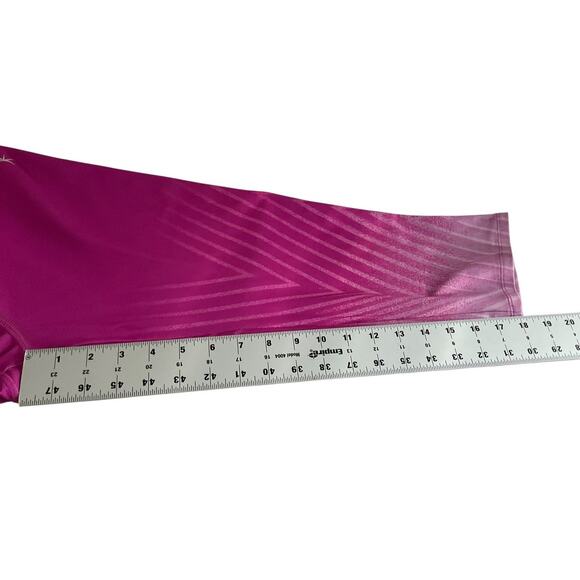 Danskin Now Womens Medium Pink Capri Leggings Fitted Gradient Print Gym Pants - Picture 6 of 7